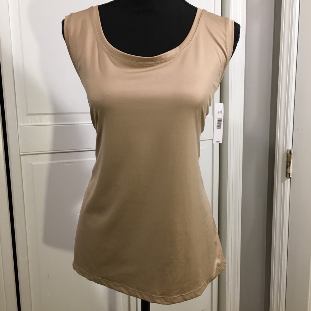 New Directions Sleeveless Tan Shell Top
